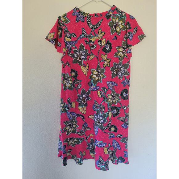 Loft Women's Pink Floral Print Dress size Medium #14 - Picture 2 of 5